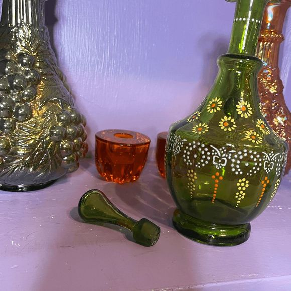 Vintage Cruet Early Northwood Glass Victorian Green - Picture 3 of 6